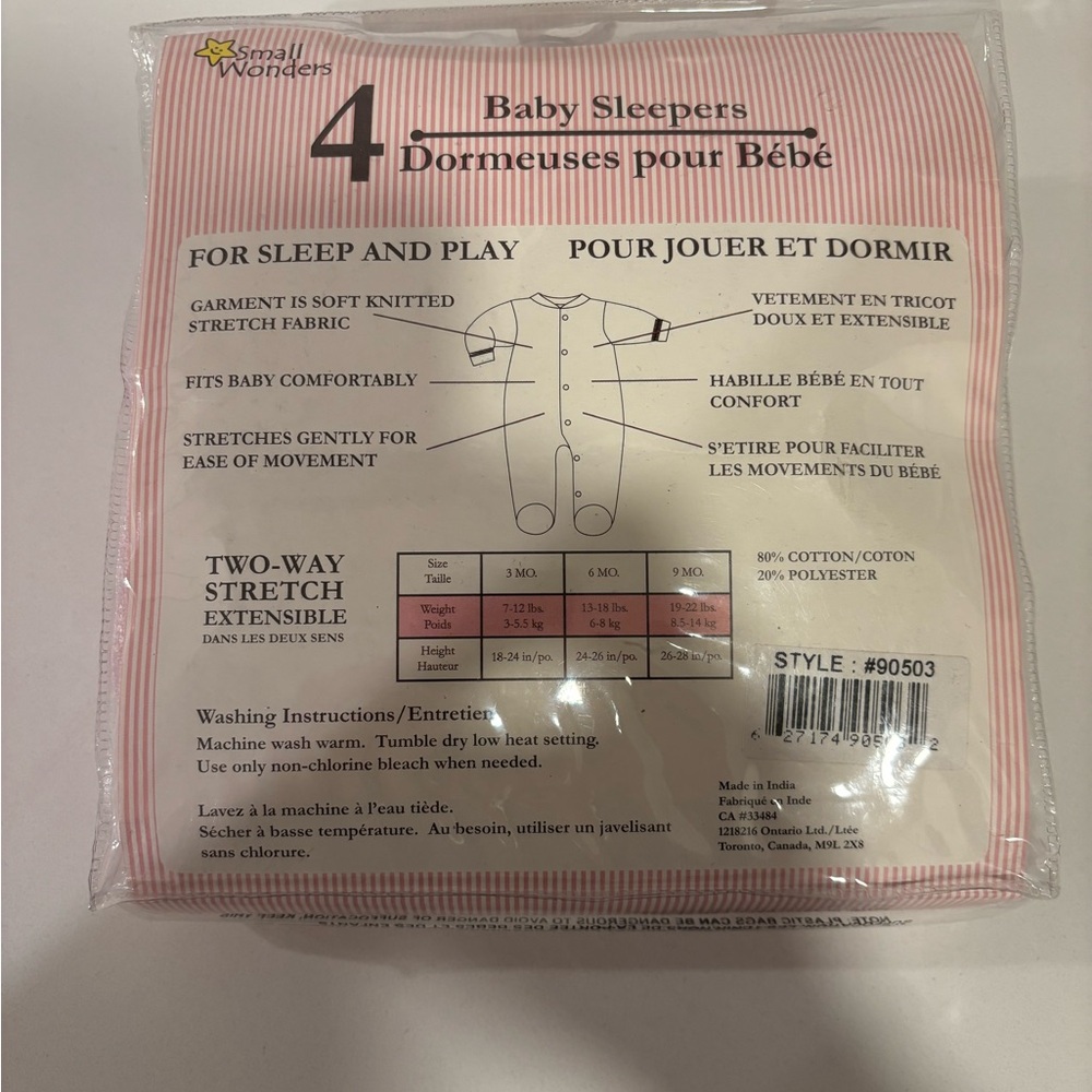 Brand New Baby Girl Sleepers 4-Pack